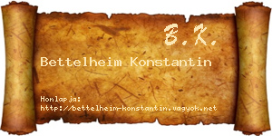 Bettelheim Konstantin névjegykártya
